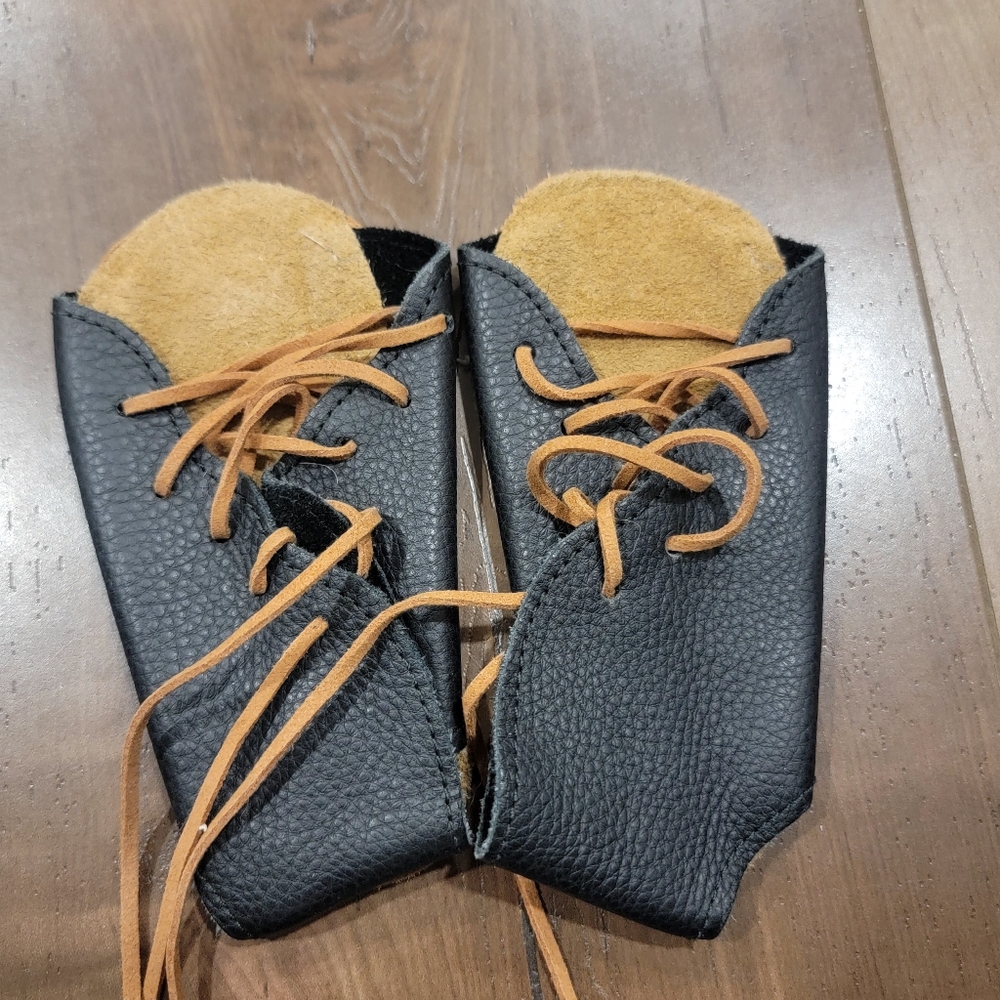 Black and Tan Leather Moccasins